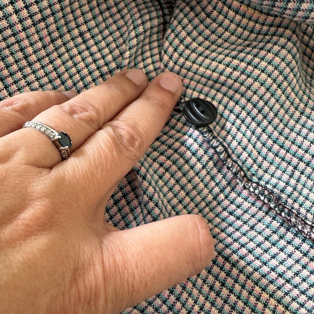 Flax Women’s Oversized Black and White Checkered Shirt- Size L - Picture 11 of 14